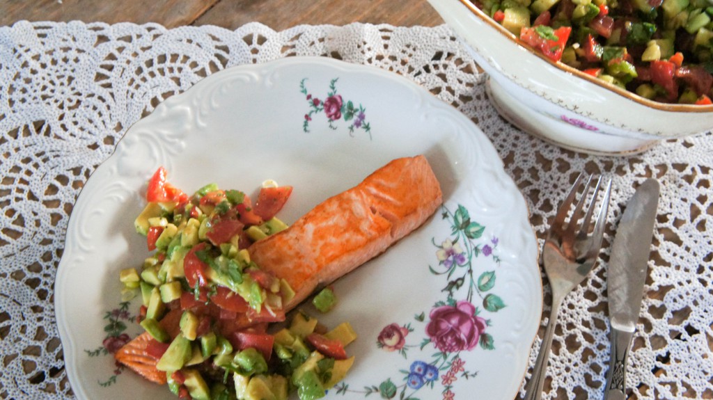 Zalm met avocadosalsa