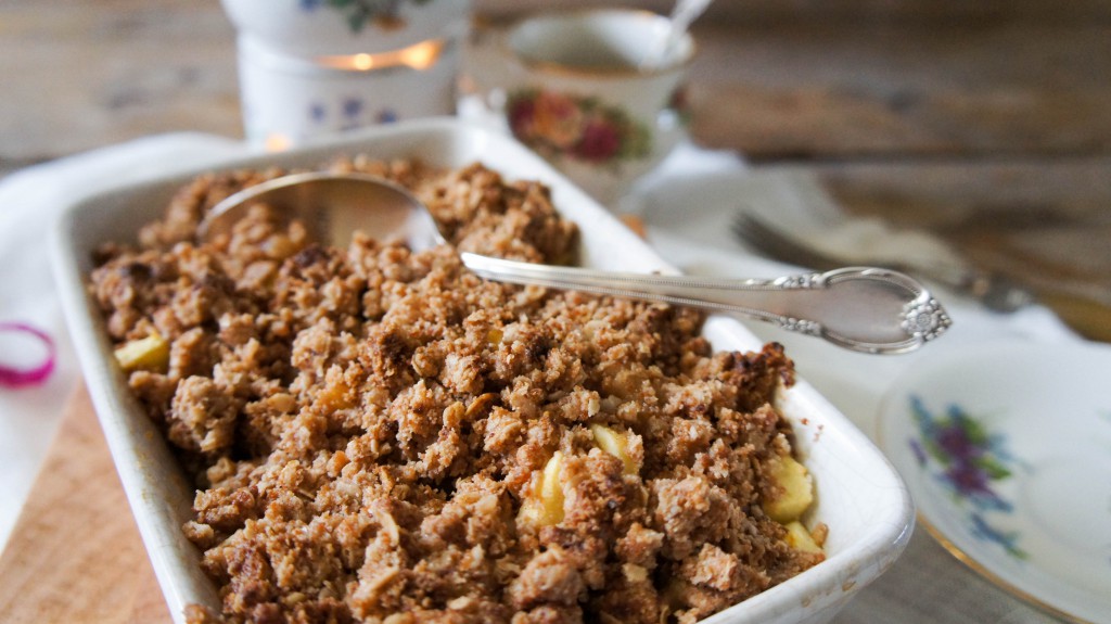 Crumble met peer en speculaas