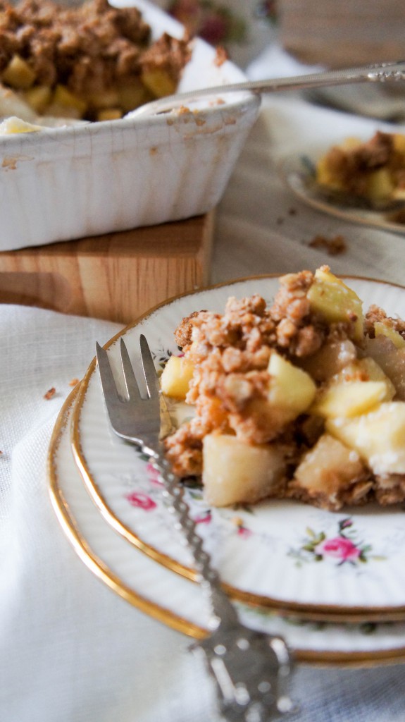 Crumble met peer en speculaas