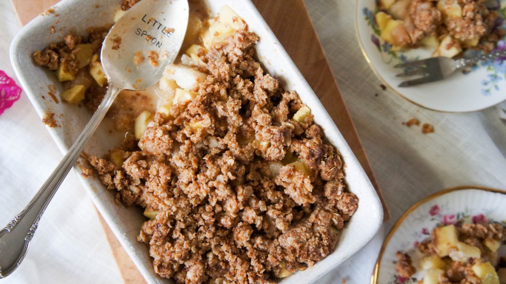 Crumble met peer en speculaas