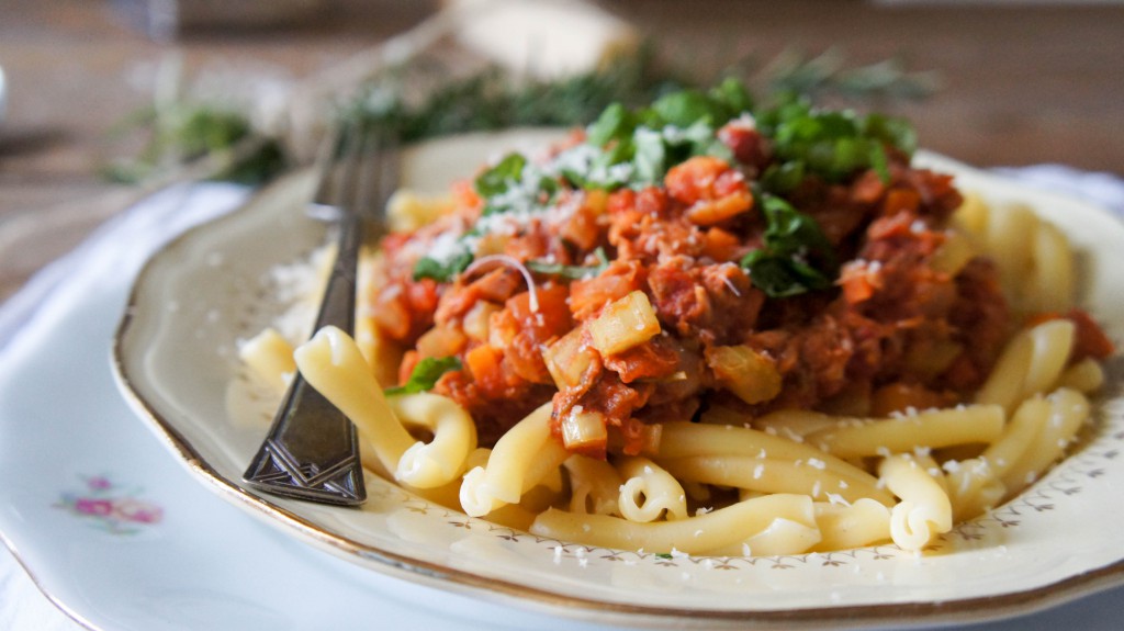 Tonijnragu met pasta