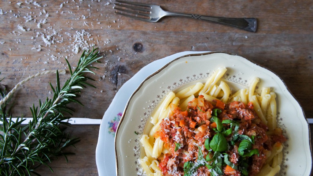 Tonijnragu met pasta