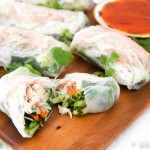 Springrolls met geplozen kip