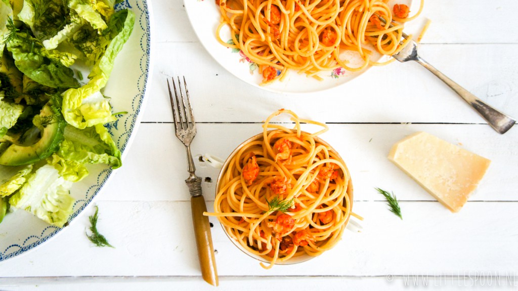 Pasta met rivierkreeftjes