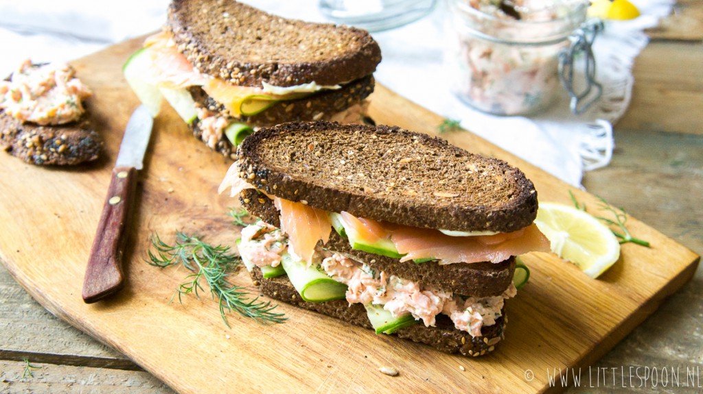 Club sandwich met zalm