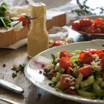 Linzensalade met feta en slome tomaten