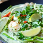 Thaise groene curry met garnalen