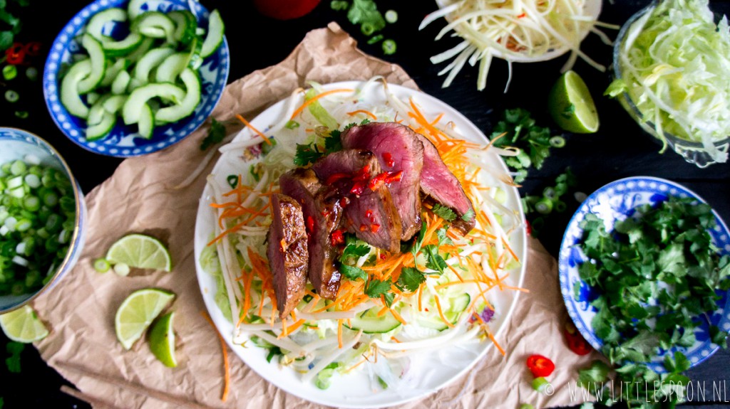 Bun Cha (Vietnamese noodles) met biefstuk