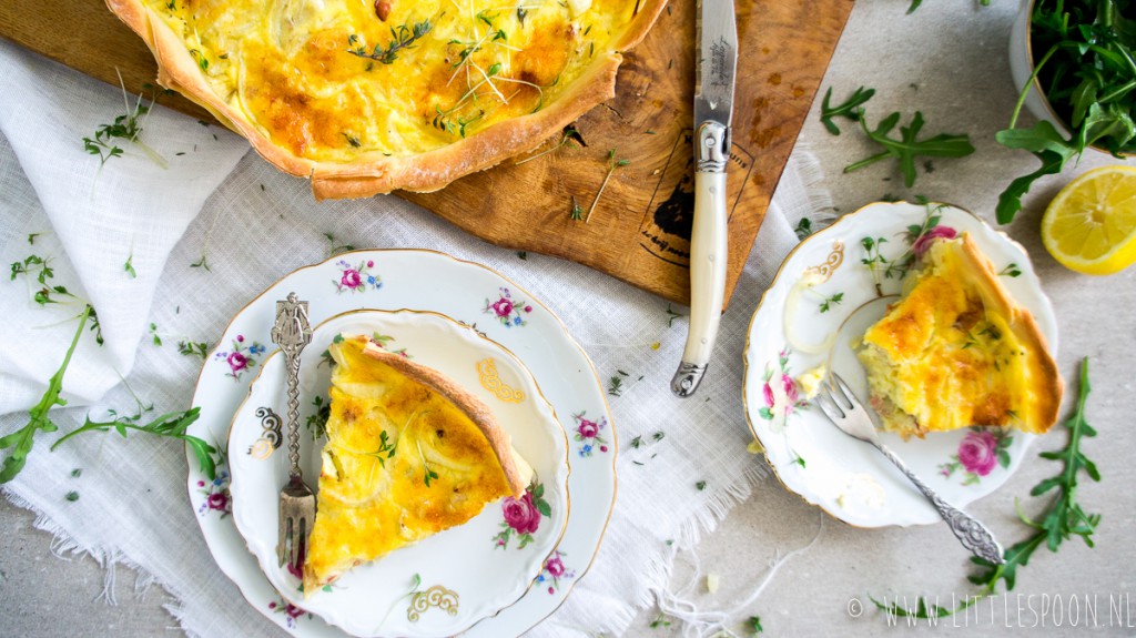 Quiche met spekjes en ui