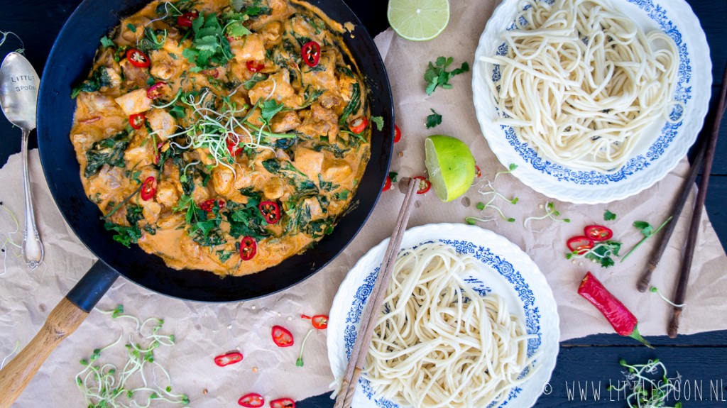 Makkelijk & snel: Rode kipcurry met udon noodles