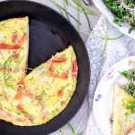 Frittata met witte asperges en parmaham