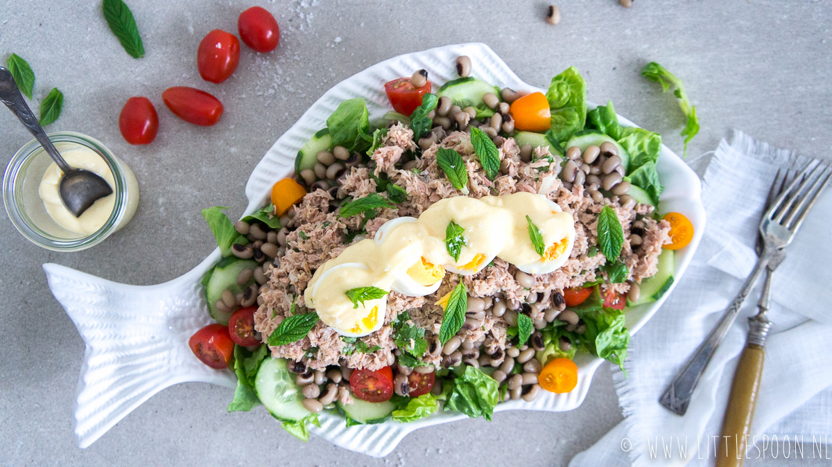 Portugese tonijnsalade met zwartoogboontjes