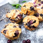 Semi gezonde muffins met blauwe bessen en kokos