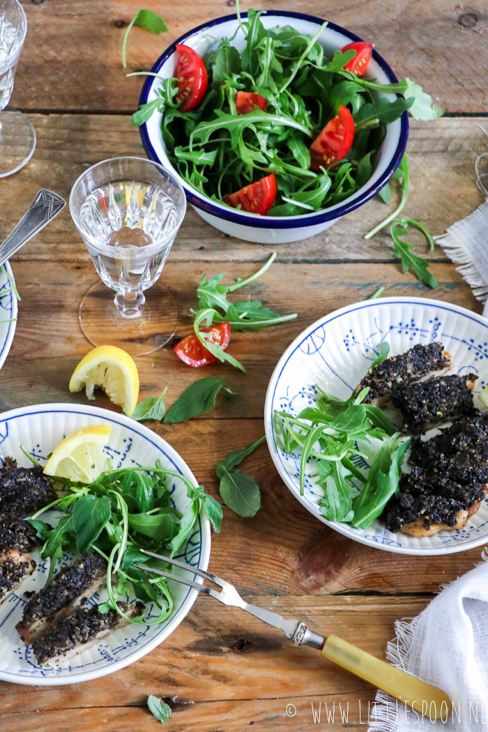 Gevulde kip met zwarte olijventapenade