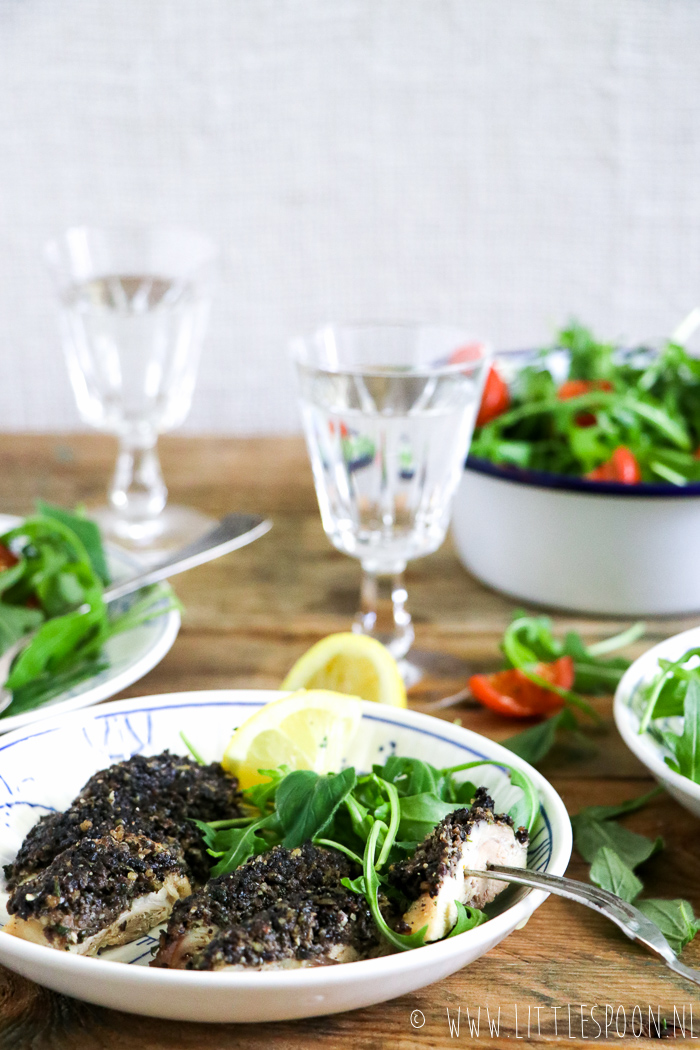 Gevulde kip met zwarte olijventapenade