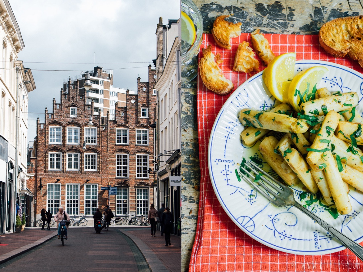 Gewokte witte asperges met ansjovis + opening van Dé Aspergewinkel