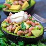 Avocado gevuld met Hollandse garnalen