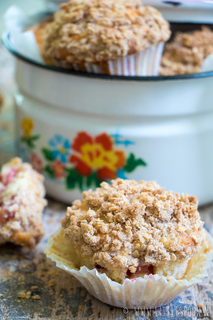 Rabarber crumble muffins