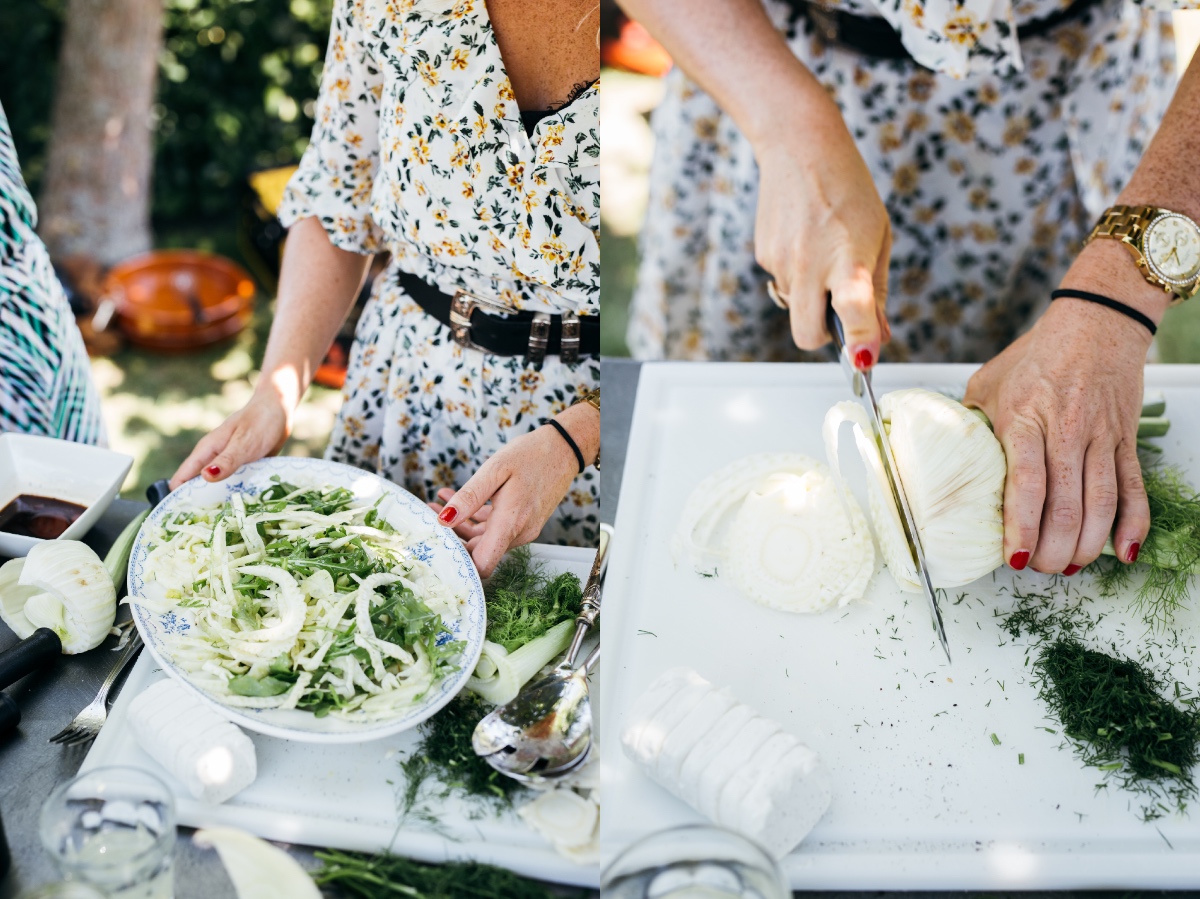 Venkelsalade met geitenkaas en honingnoten