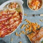 Zuurkool ovenschotel met bacon crispy uitjes