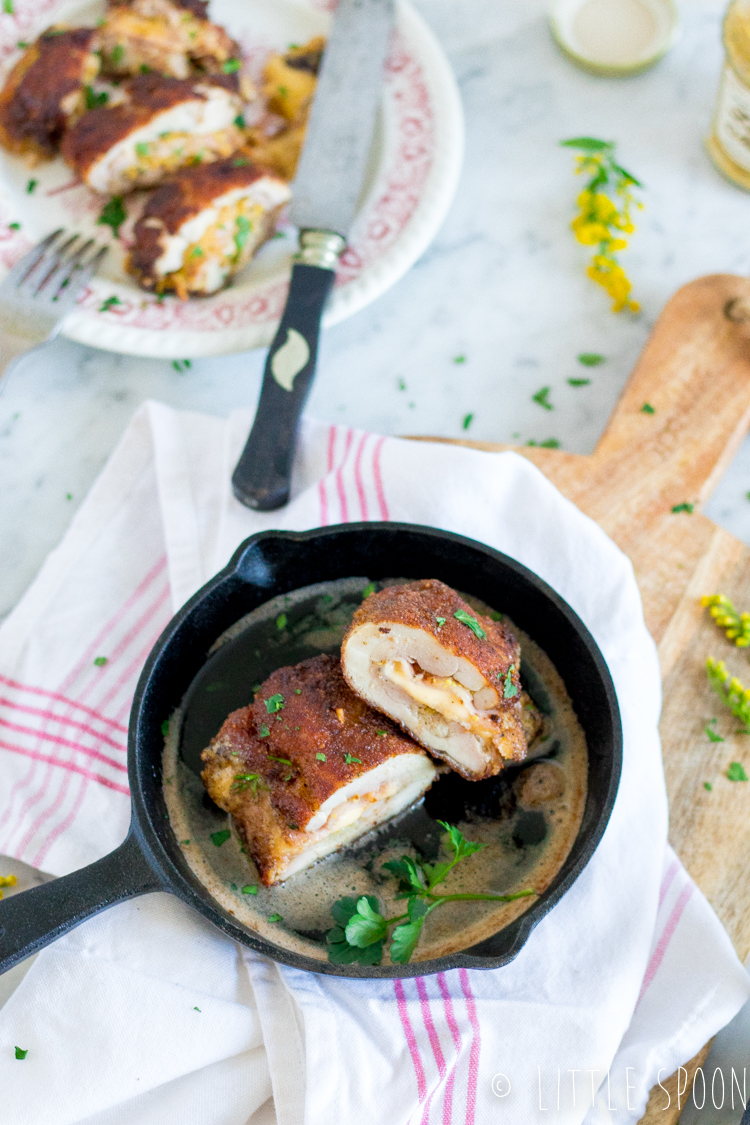 Zelfgemaakte kip cordon bleu